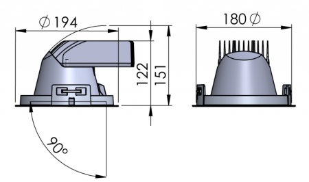 Встраиваемый светильник Lean DL LED 43W 3000K